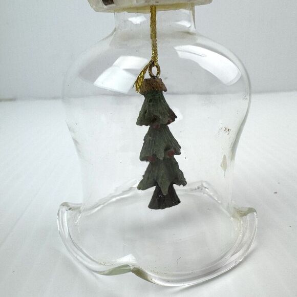 Vintage Snowman Christmas Bell Glass Dinner Tree Bell Ornament - Picture 5 of 8